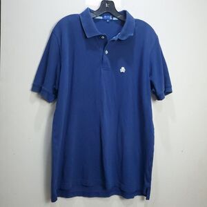 Stitch Golf Polo Shirt Men Navy Blue Size ML Skull Logo Sports Giza Cotton Solid